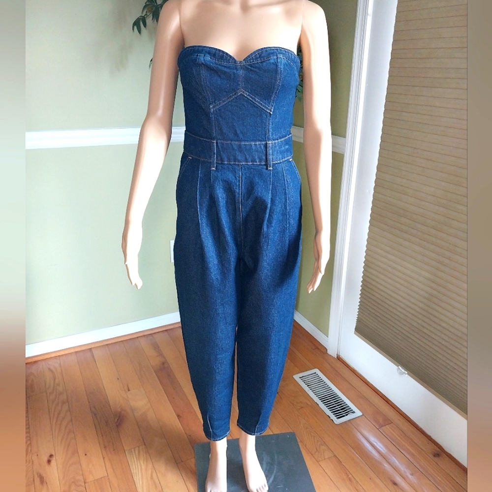 Express‎ Strapless Denim Jumpsuit, NEW, Size 2